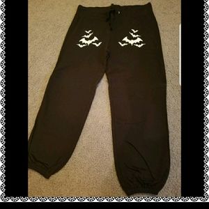 Medium bats lounge pants too fast spooky goth
